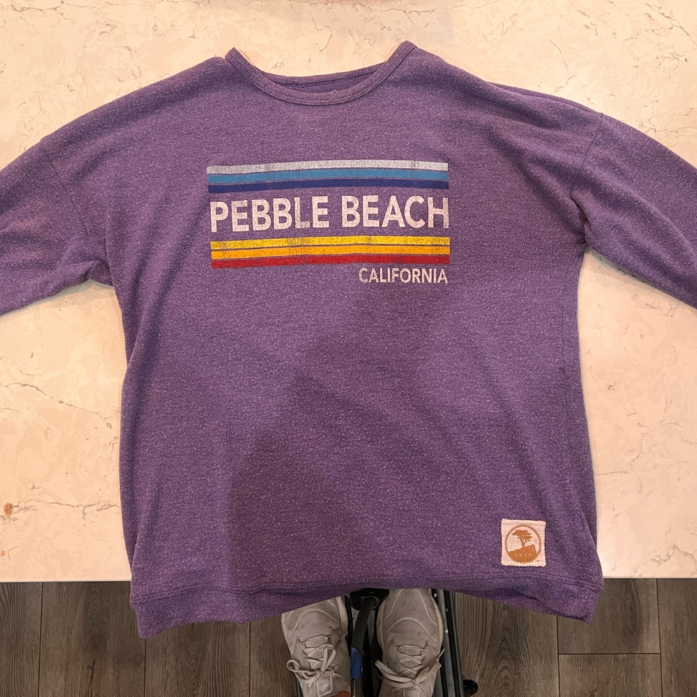 Retro style super soft Pebble Beach sweater.